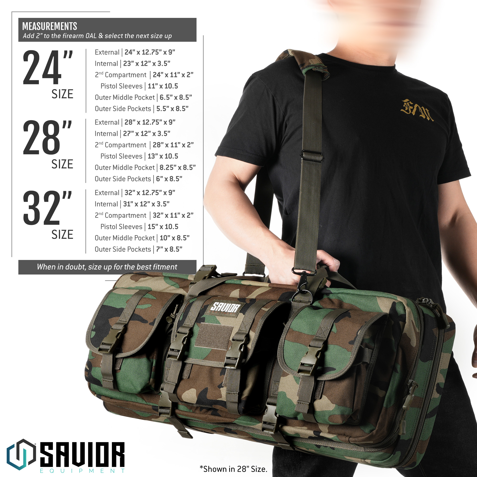 24" 28" 32" Savior Equipment Sub Shot Gun Pistol Soft Case Short Rifle Carry Bag - Picture 12 of 35