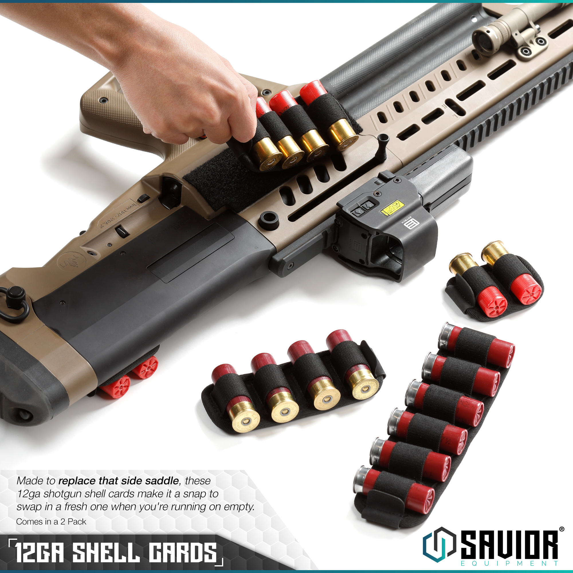SAVIOR] 4 Round Tactical Shotgun Shell Card Ammo 12 Gauge Bullet