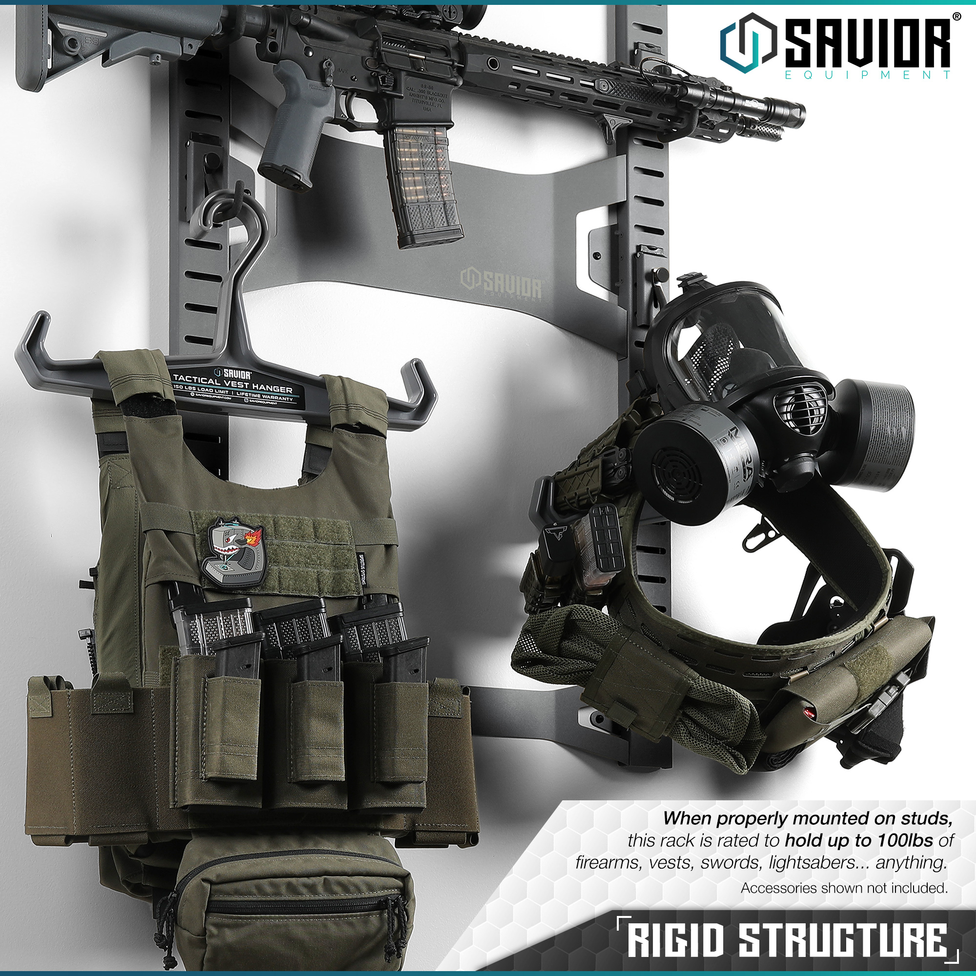 Rifle Wall Mount Locking Hold Up Displays - Horizontal Gun Rack And ...