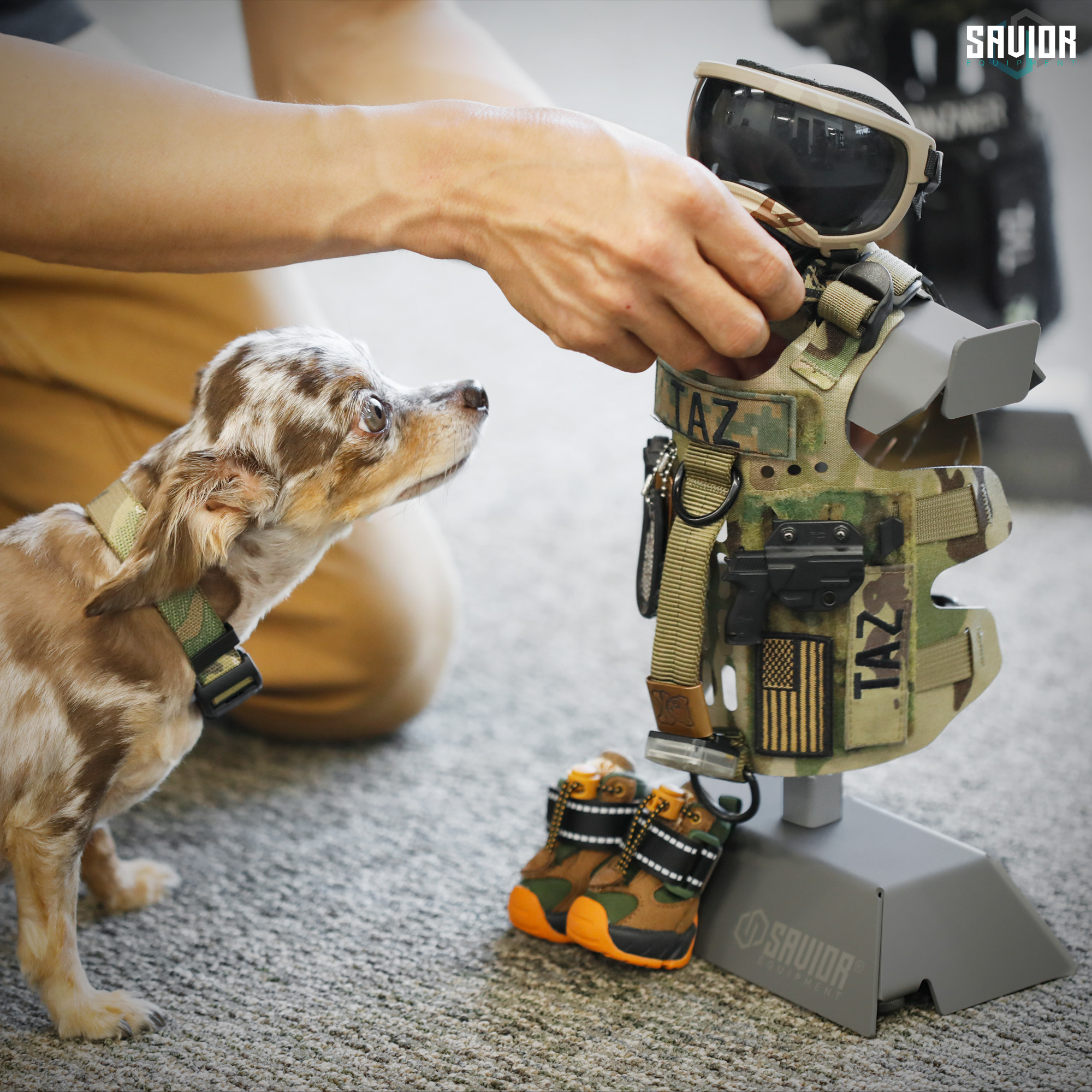 [STEEL] Tactical Gear Stand Duty Vest Plate Carrier Helmet Hanger Display Rack