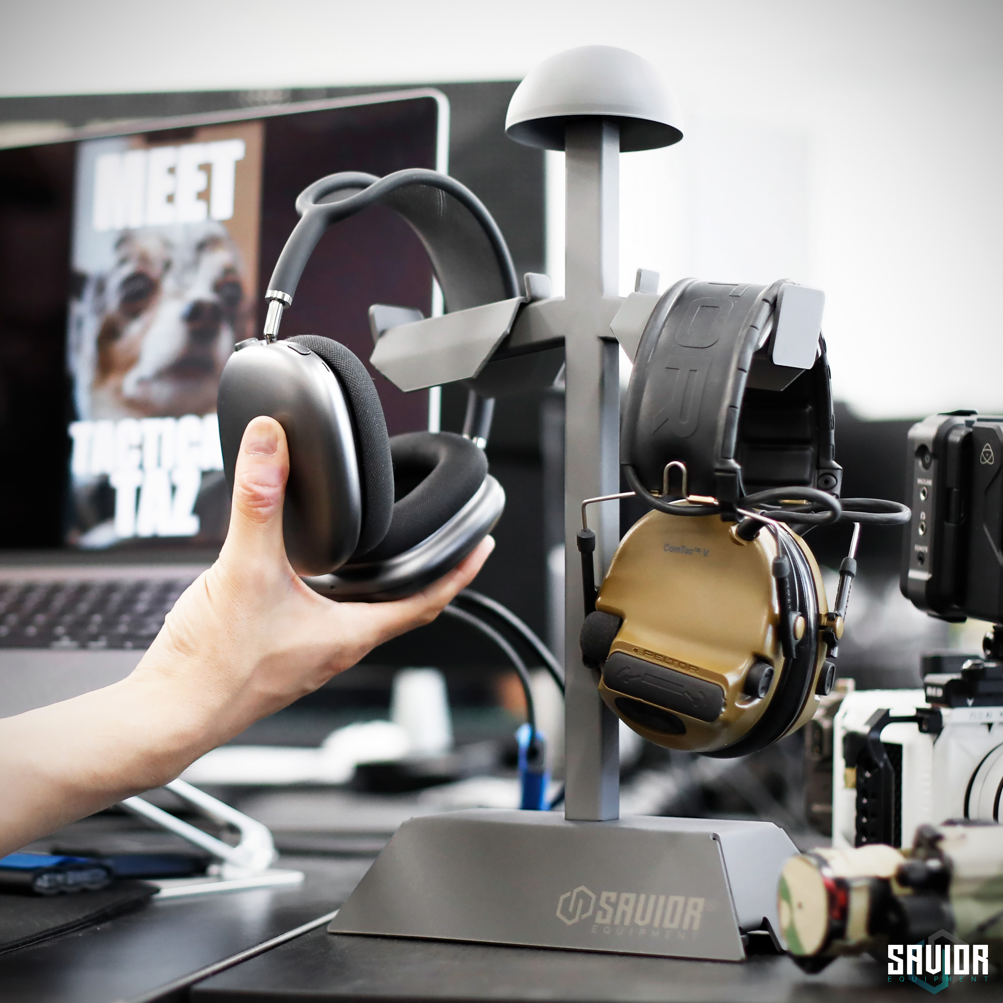 [STEEL] Tactical Gear Stand Duty Vest Plate Carrier Helmet Hanger Display Rack