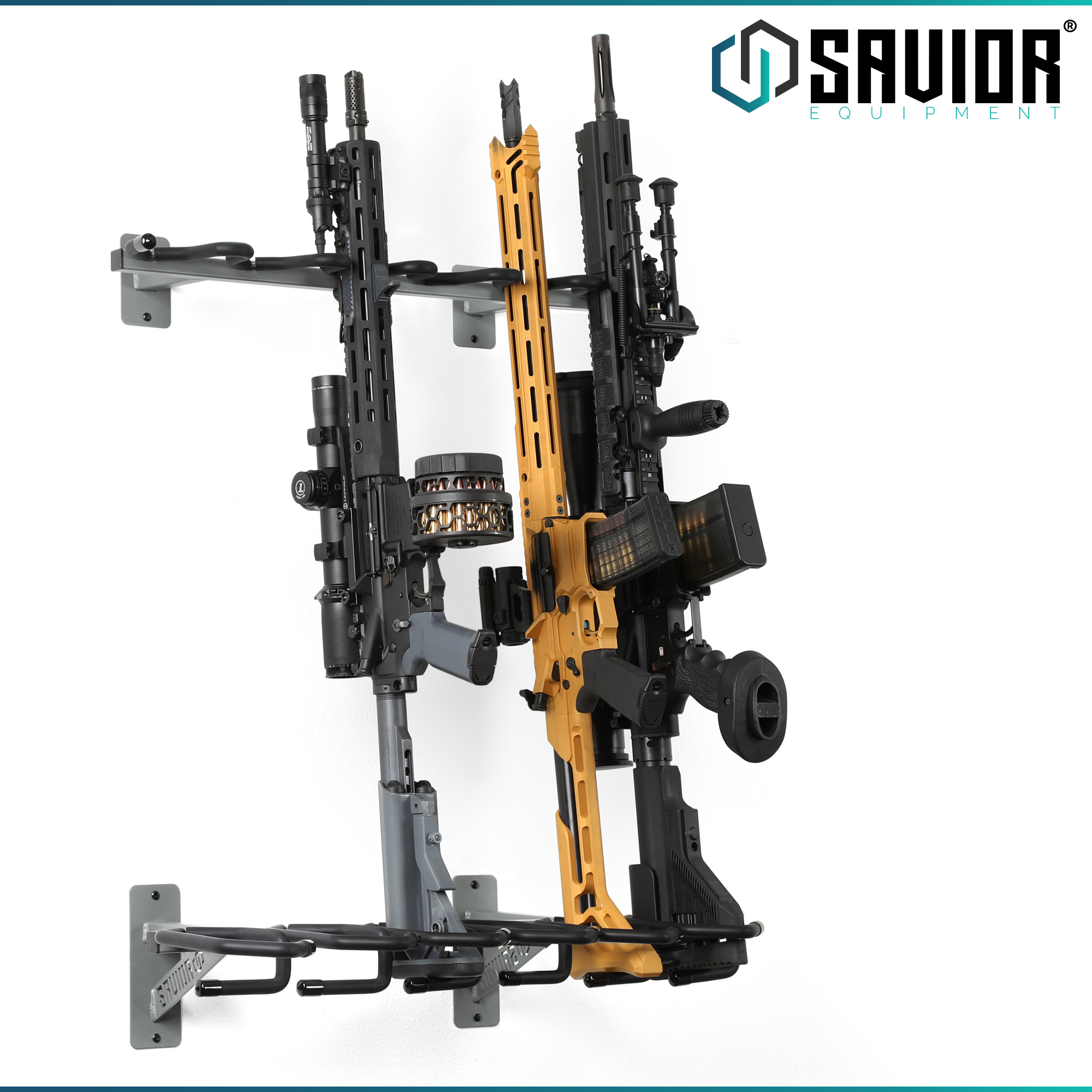 [SAVIOR]6 Gun Rifle Rack Vertical Carbine Hanger Shotgun Hook Wall ...
