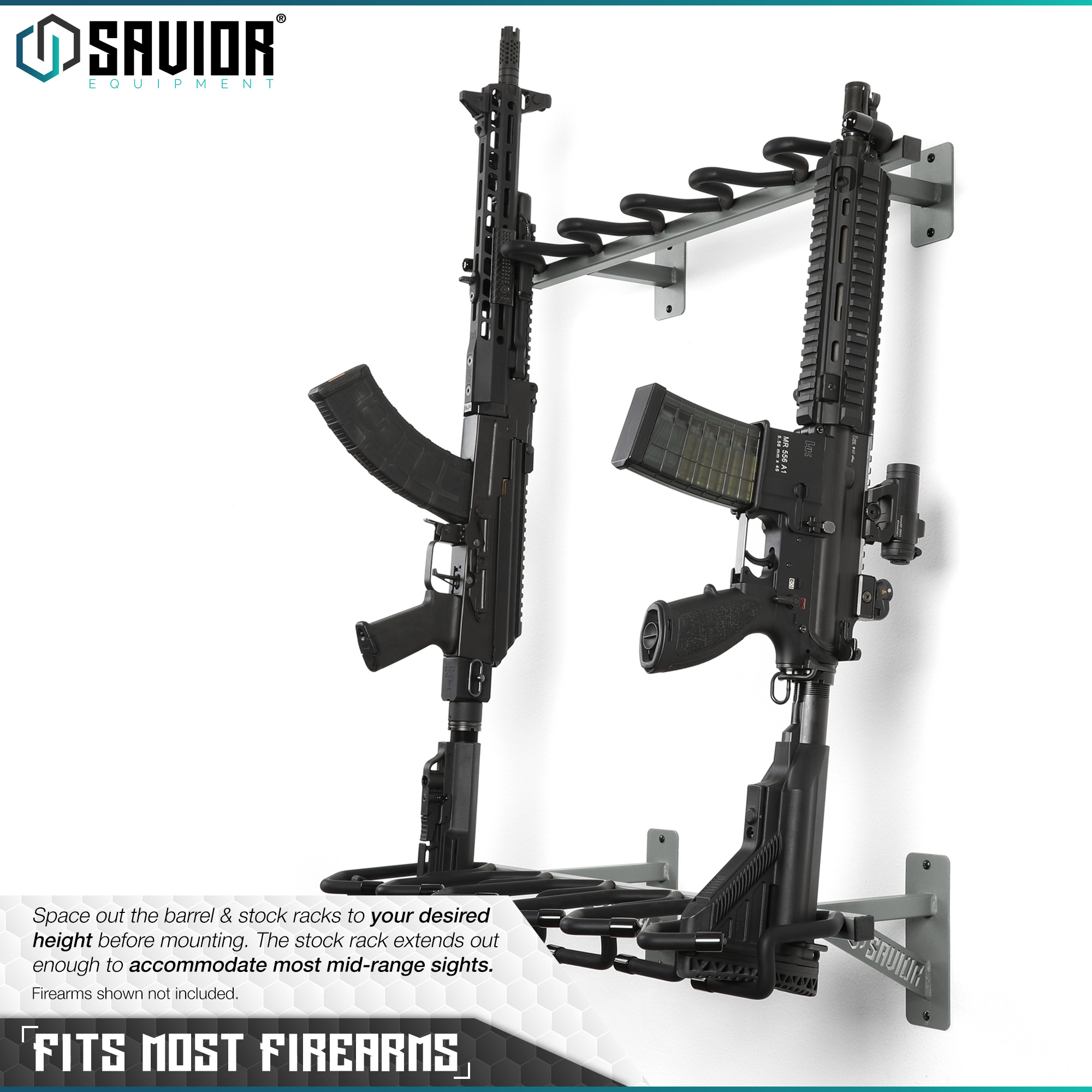 [SAVIOR]6 Gun Rifle Rack Vertical Carbine Hanger Shotgun Hook Wall ...