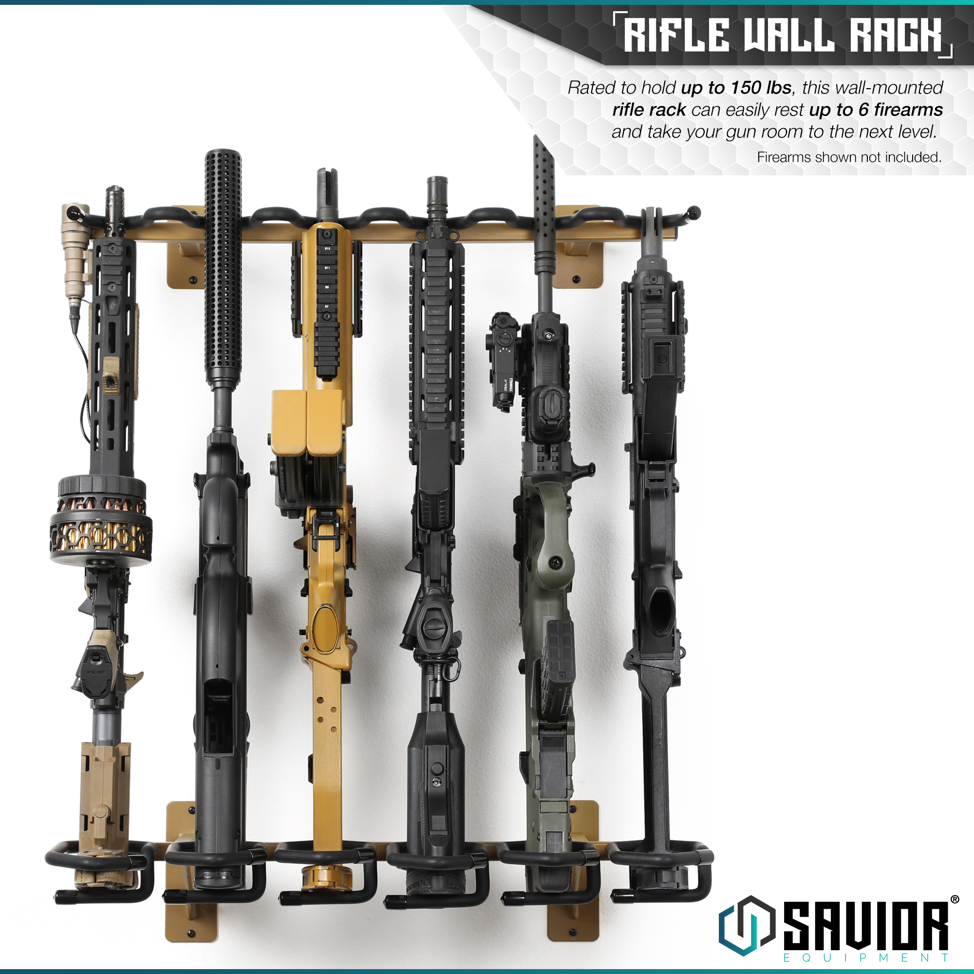 [SAVIOR]6 Gun Rifle Rack Vertical Carbine Hanger Shotgun Hook Wall ...