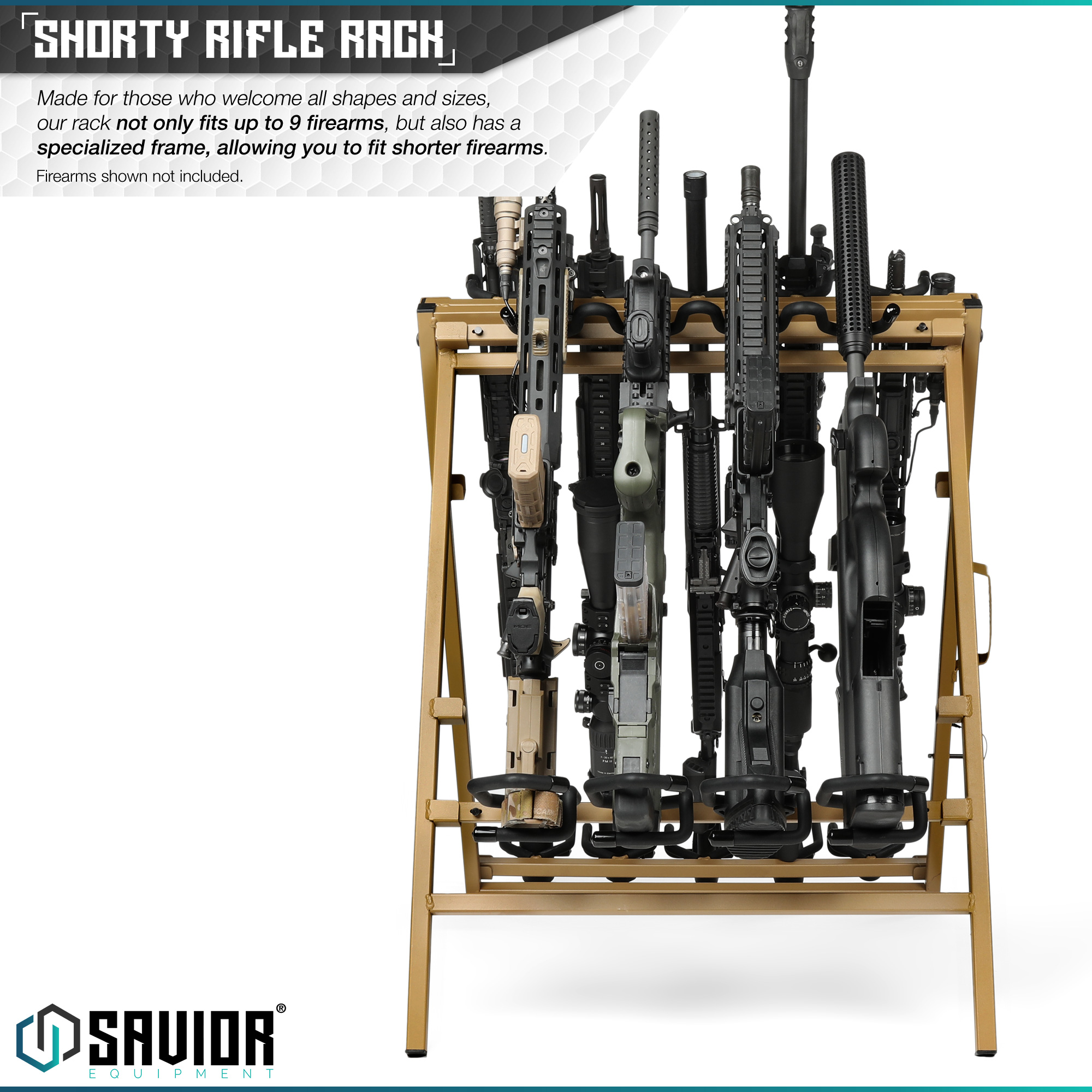 Savior Rifle Rack Savior Hold 9 SBR/RIFLE Rack Foldable Gun Firearm Display Portable ...
