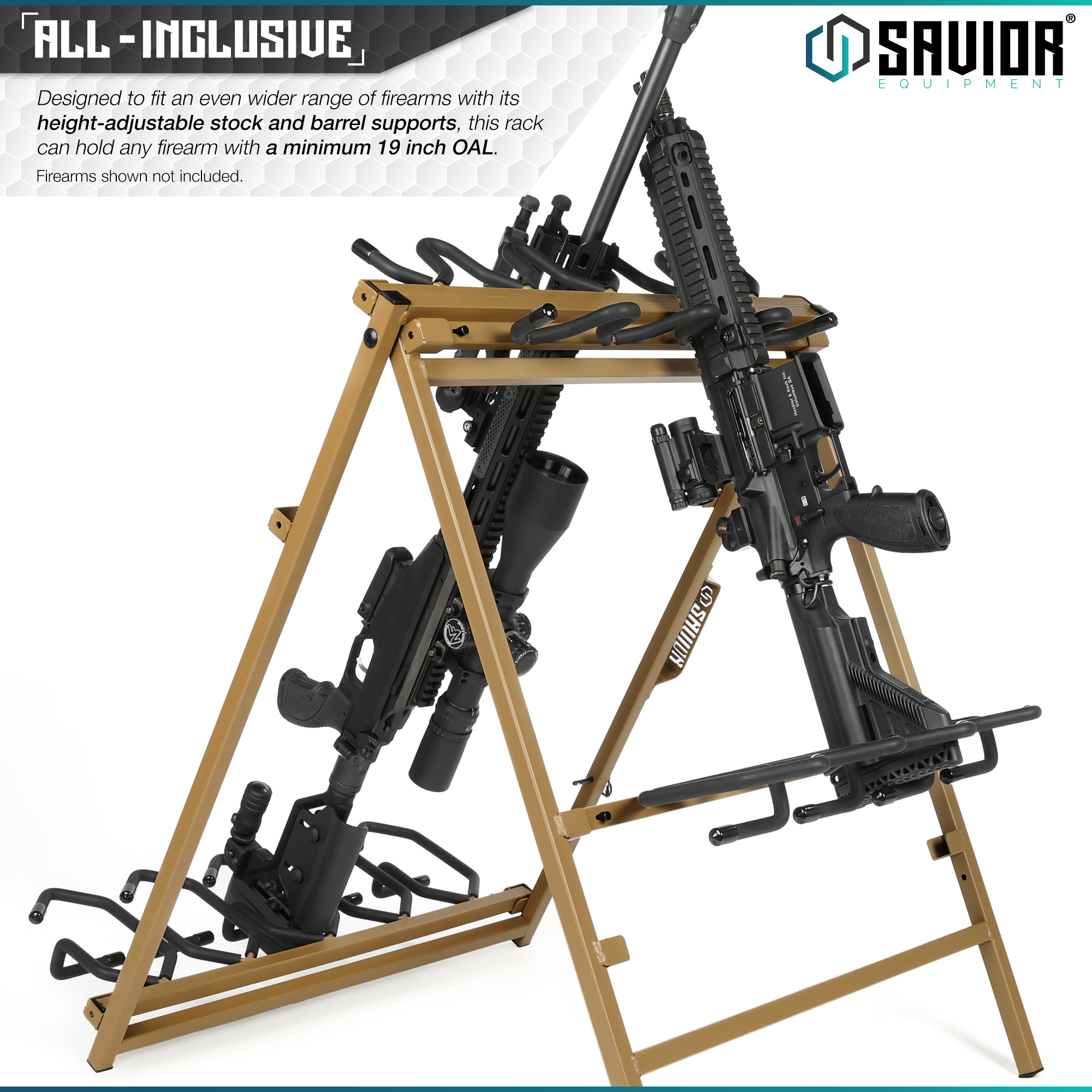 Savior Rifle Rack Savior Hold 9 SBR/RIFLE Rack Foldable Gun Firearm Display Portable ...