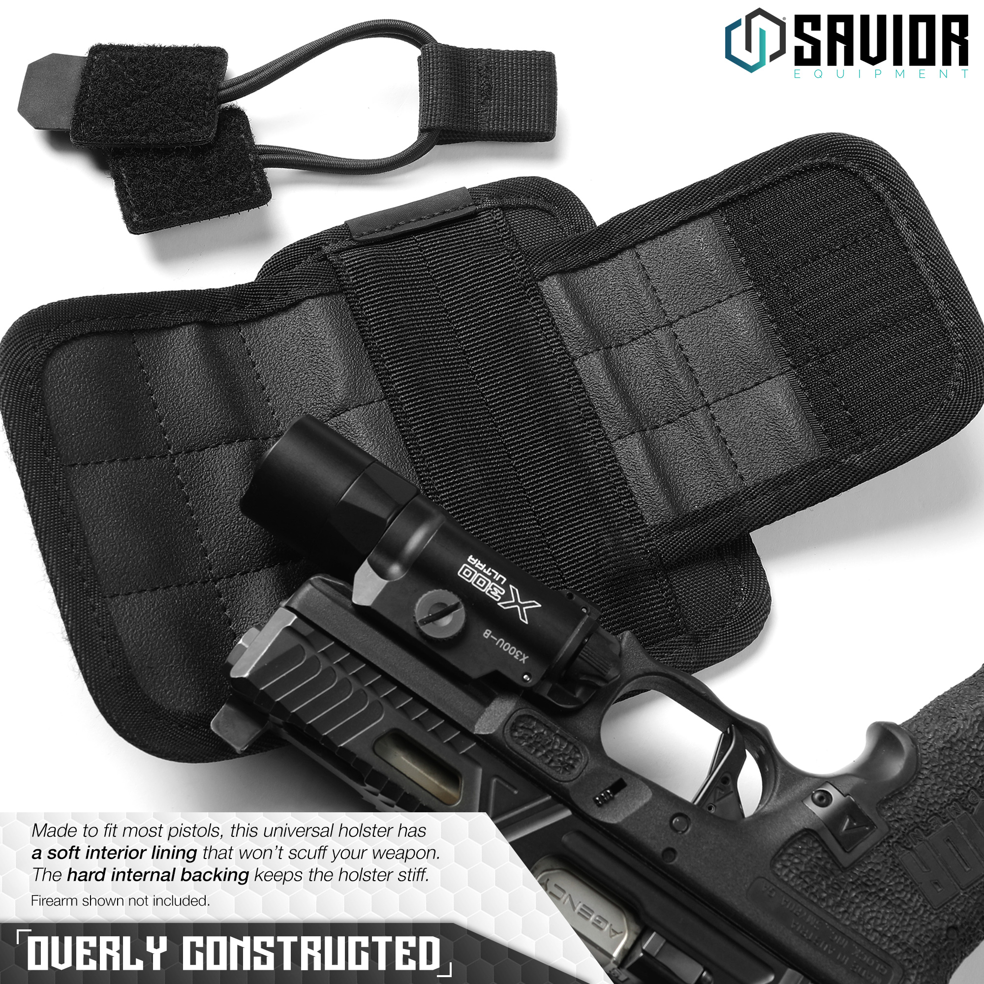 SAVIOR Hook-Backed Tactical Pistol Handgun Holster Holder Carrier For Loop Panel - Picture 9 of 24