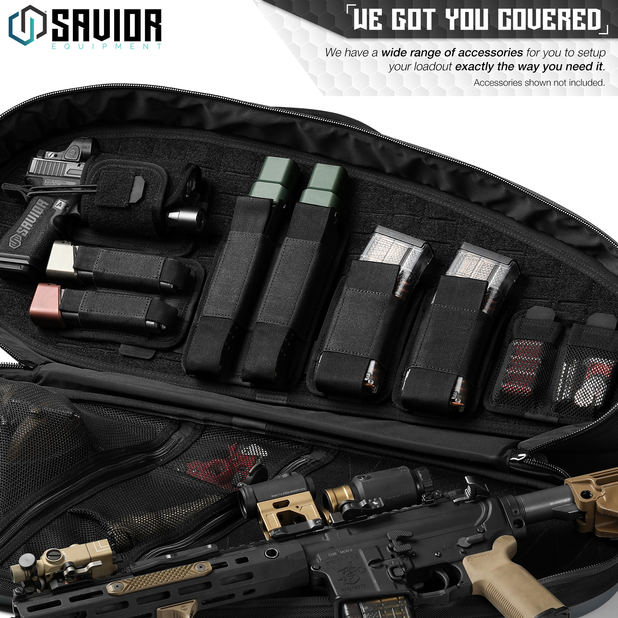 SAVIOR Hook-Backed Tactical Pistol Handgun Holster Holder Carrier For Loop Panel - Picture 10 of 24