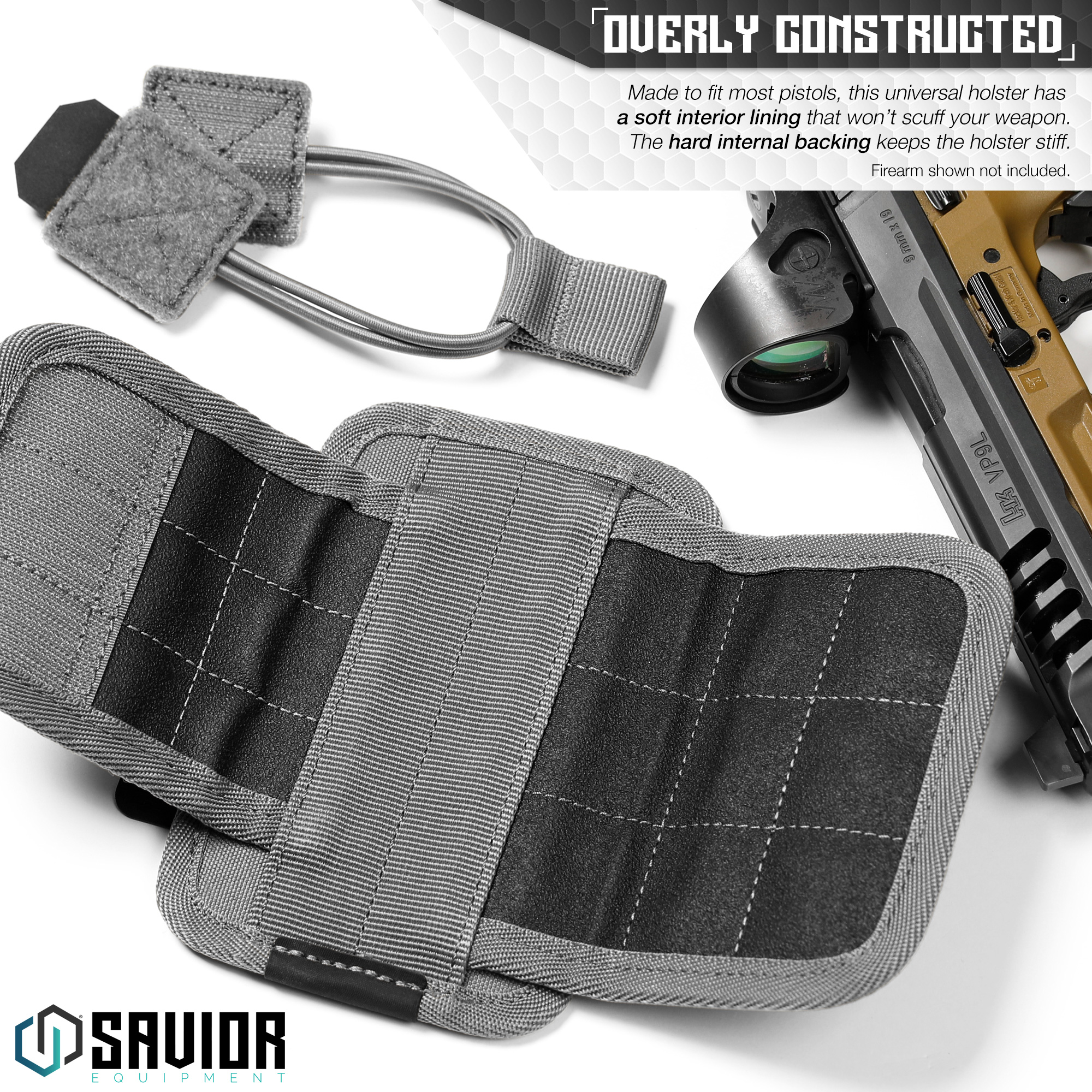 SAVIOR Hook-Backed Tactical Pistol Handgun Holster Holder Carrier For Loop Panel - Picture 21 of 24