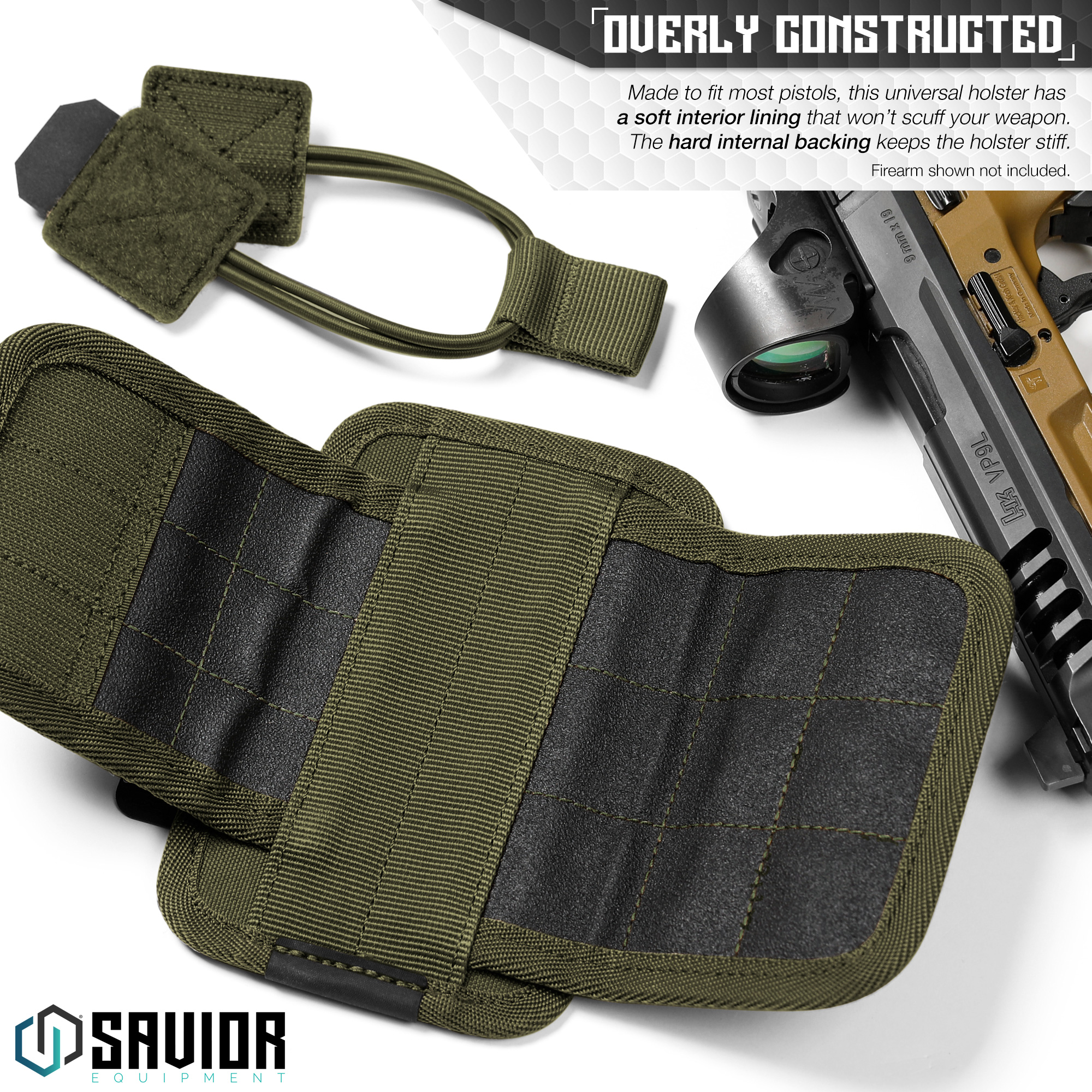 SAVIOR Hook-Backed Tactical Pistol Handgun Holster Holder Carrier For Loop Panel - Picture 15 of 24