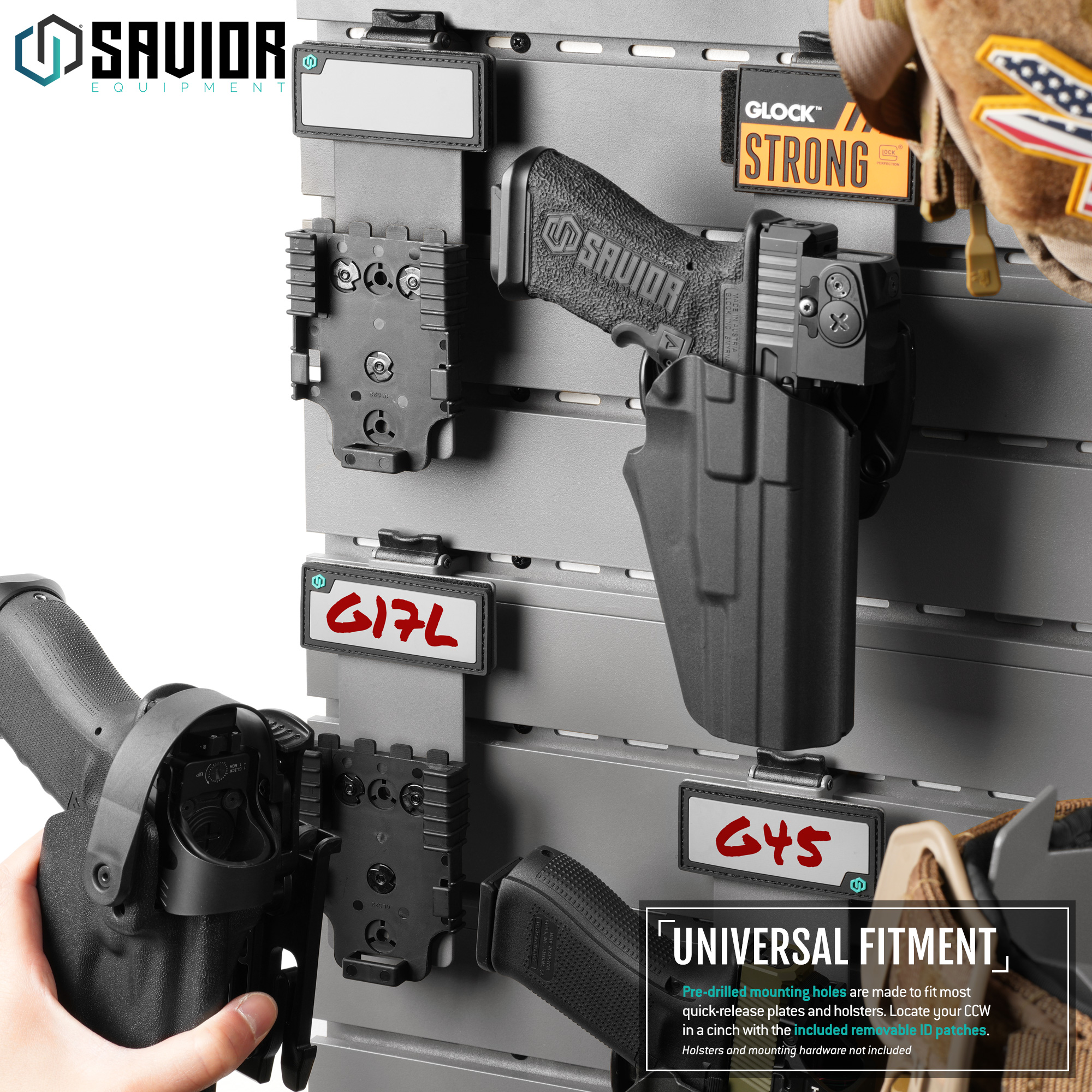 [SAVIOR] Wall Rack System Pistol Handgun Holster Quick-Connect Mount Gun Hook