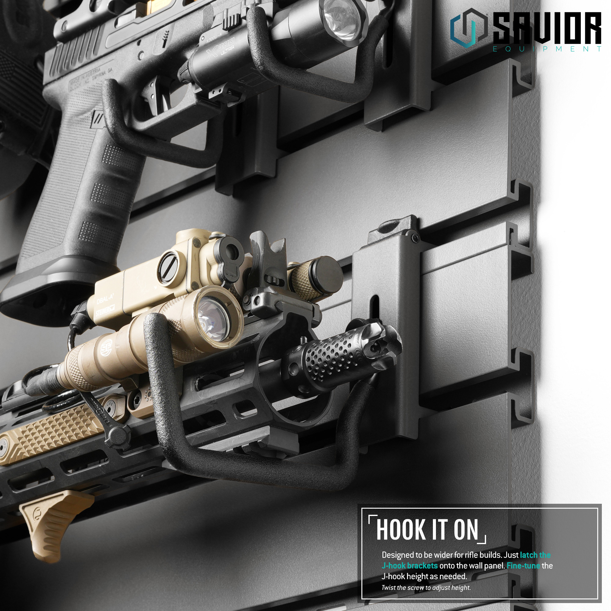 [Height Adjustable] Savior Wall Rack Single Pistol Handgun Revolver J ...