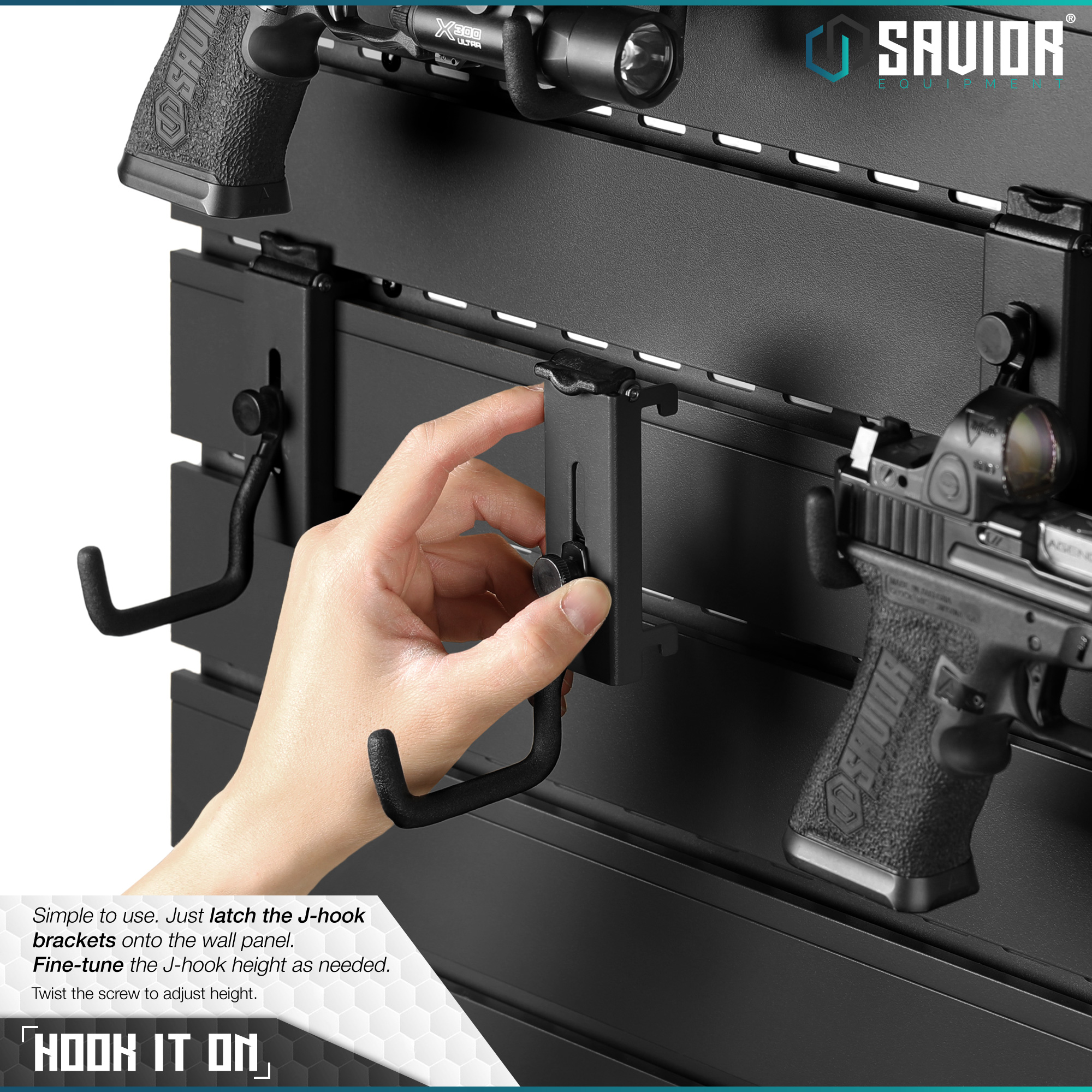 [Height Adjustable] Savior Wall Rack Single Pistol Handgun Revolver J ...