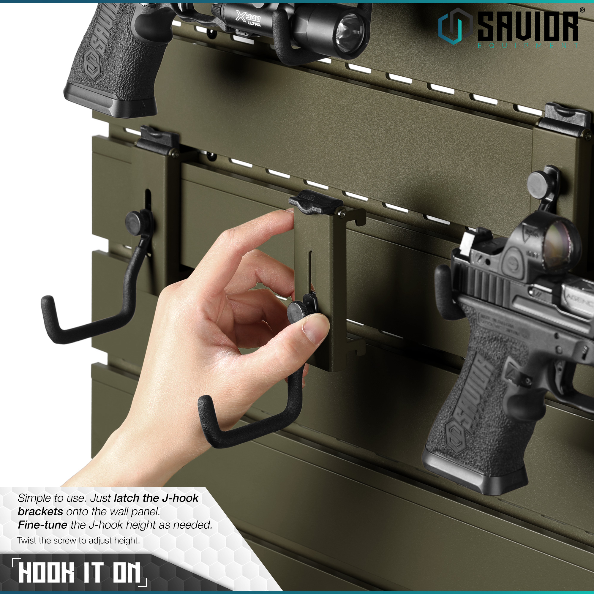 [Height Adjustable] Savior Wall Rack Single Pistol Handgun Revolver J ...