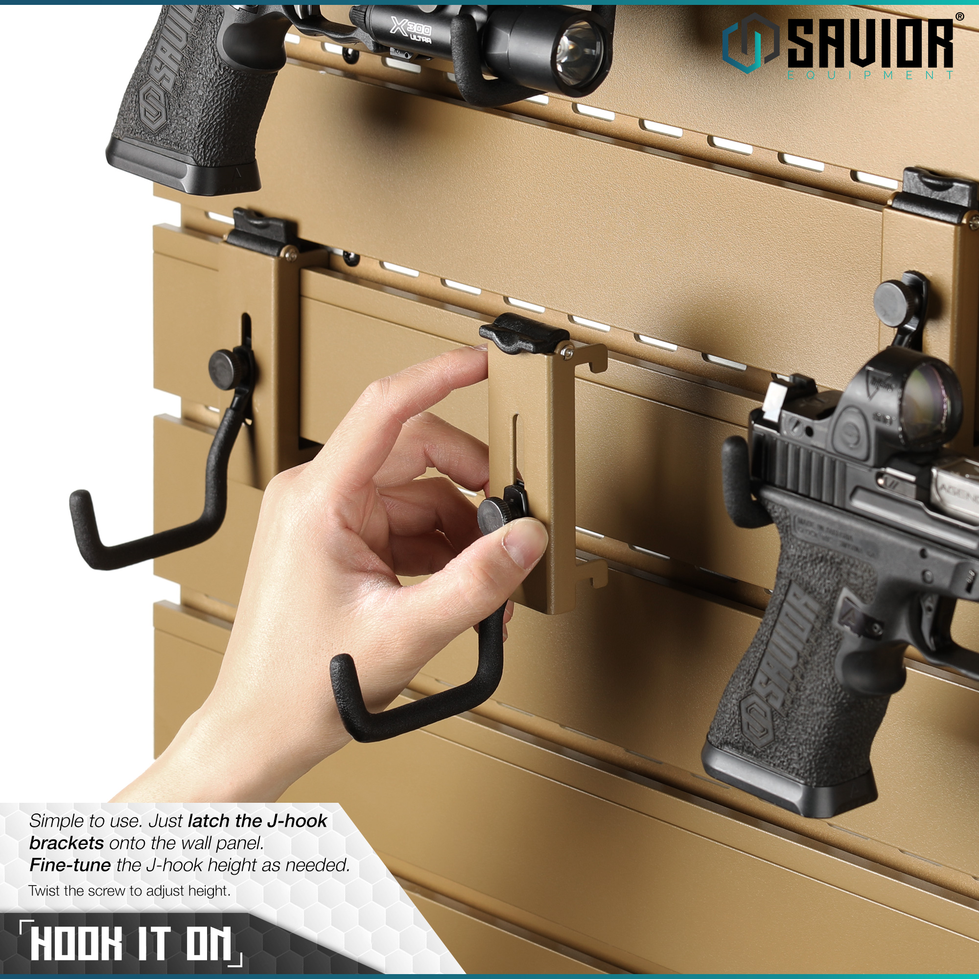 [Height Adjustable] Savior Wall Rack Single Pistol Handgun Revolver J ...