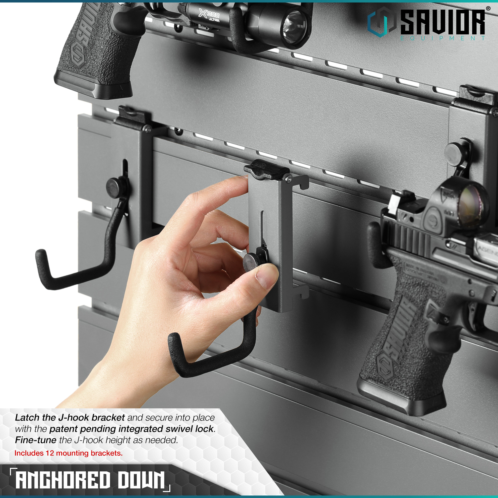Slat Wall Rack System Mount Rifle Carbine Shotgun Pistol Firearm ...